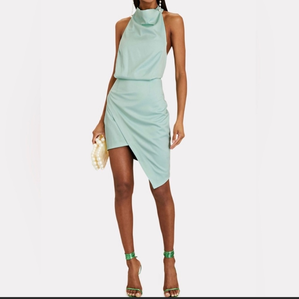 Elliatt Camo Asymmetric Satin Cocktail Dress XS